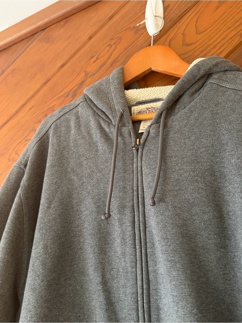 L.L.Bean Katahdin Iron Works Sherpa Lined Full Zip Hoodie Steel Blue XL Tall - Picture 2 of 9
